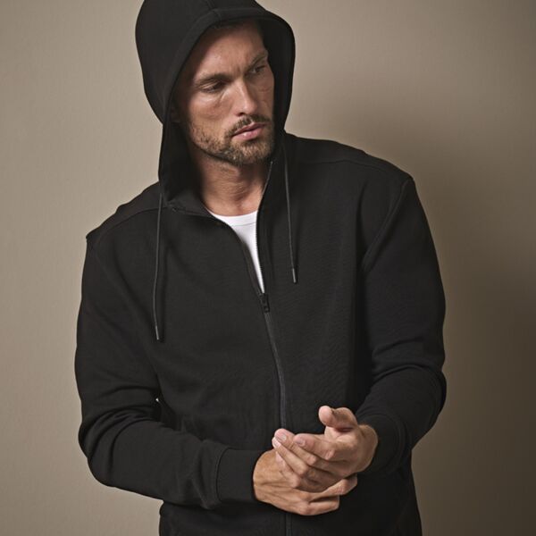 Tee Jays Ribbed Interlock Full Zip Hooded Sweatshirt Thumbnail