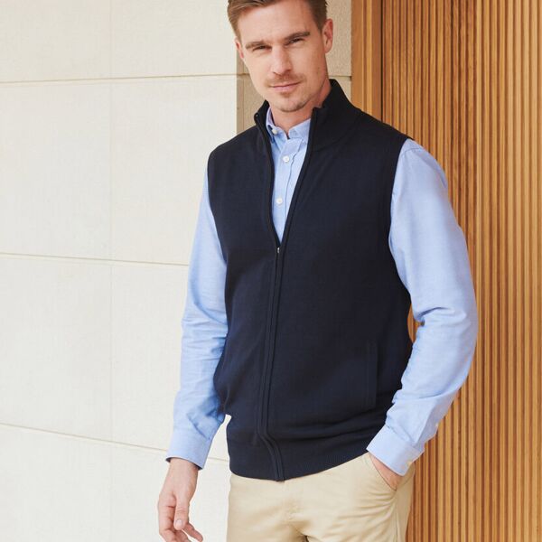 Sleeveless zip-through jumper Thumbnail