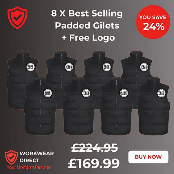 8x Best Selling Padded Gilets + Free Logo Thumbnail