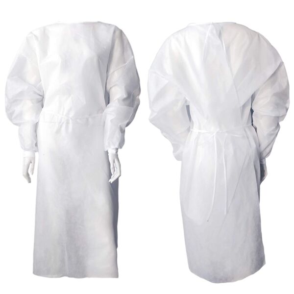 V19-11: White Isolation Gown One Size (Box 40) Thumbnail